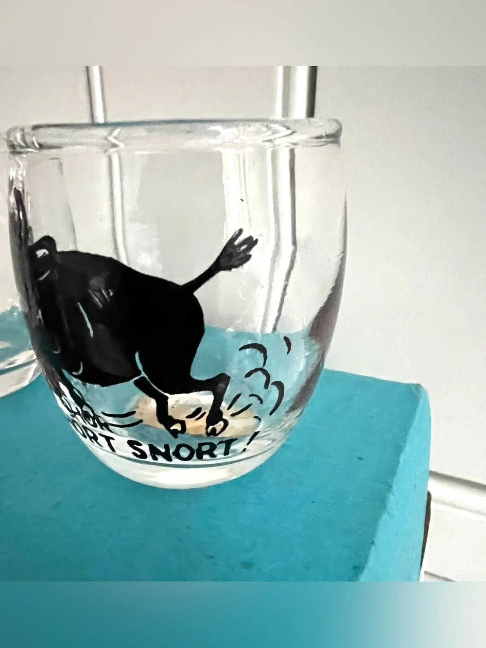 Vintage Gorham crystal Novelty Shot Glasses W Germany bull and rooster in box